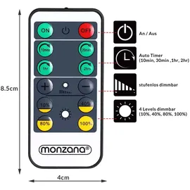 monzana LED Steckerlampe Timer dimmbar, mit Fernbedienung