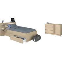 Parisot Jugendzimmer-Set PARISOT "Parisot Escale 11", braun, ohne Matratze, B/H: 90cm x 200cm, Schlafzimmermöbel-Sets