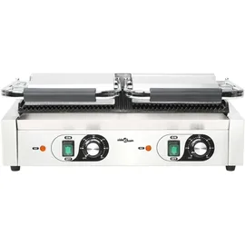 vidaXL Doppelter Gerillter Panini-Grill 3600 W 57x30,5x20 cm