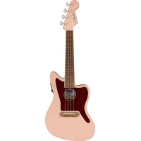 Fender Fullerton Jazzmaster® Uke, Walnut Fingerboard, Tortoiseshell Pickguard, Shell Pink