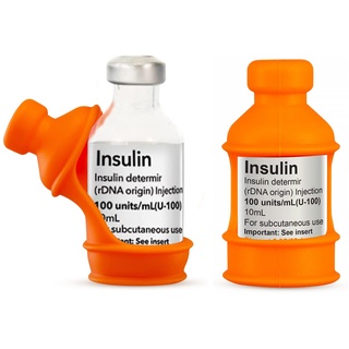 3 Stück Insulin Fläschchen Schutzhülle für Diabetiker, Silikon Insulinflasche Schutzhülle zum Schutz der Insulin-Phiole vor dem Brechen (Orange)