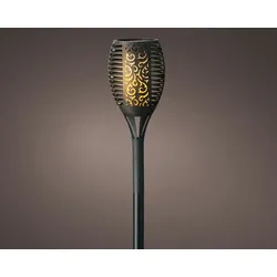 Lumineo LED Solar Beleuchtung Fackel Flammeneffekt 61cm Kunststoff Warmweiß