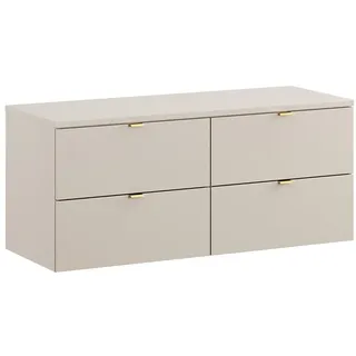 Lomadox Badezimmer Waschtischunterschrank 120 cm in Kaschmir matt, 4 Schubladen