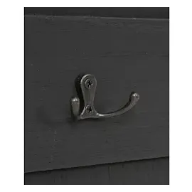 Mendler Wandgarderobe HWC-D13, Garderobe Garderobenpaneel, 6 Haken 91x60cm ~ dunkelgrau shabby