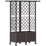 vidaXL Hochbeet mit Rankgitter und Dach 124 x 40 x 142 cm Braun