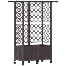 vidaXL Hochbeet mit Rankgitter und Dach 124 x 40 x 142 cm Braun
