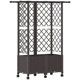 vidaXL Hochbeet mit Rankgitter und Dach 124 x 40 x 142 cm Braun