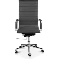 Lifa Living Bürostuhl Brisbane Dunkelgraues PU-Leder,