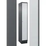 C+P Spind Classic PLUS, Sockel, 1 Abteil, HxBxT 195x30x50cm, Zylinderschloss, Anthrazit/Hellgrau von PROREGAL