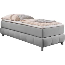 Home Affaire Boxspringbett HOME AFFAIRE "Salo", grau (hellgrau), B:96cm L:206cm, Komplettbetten, Boxspringbett, Ohne Kopfteil, inkl. Topper, auch in Überlänge 220 cm