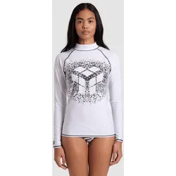 Rashguard Damen Langärmlig Grafik - White-black - L