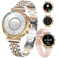 TYBERLEY Smartwatch für Damen, 1,27 HD-Bildschirm, Bluetooth Anrufe Fitness Tracker Sport Damen Smartwatch für Android iOS Handys, Herzfrequenz/Schlafmonitor/IP67 Wasserdicht (Gold Silber)