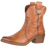 Elara Damen Stiefeletten Cowboy Boots Chunkyrayan 301-A31P Camel-39 - 39 EU