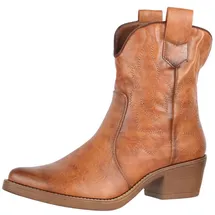 Elara Damen Stiefeletten Cowboy Boots Chunkyrayan 301-A31P Camel-39 - 39 EU