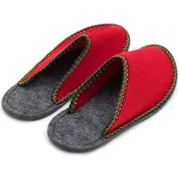 Pantoffelmann Gästepantoffel Herren Damen Gästehausschuh Filzpantoffel Hausschlappen Hausschuhe Pantoffel rot 40-43 - Weiß - 40/43