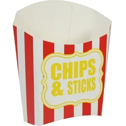 Chips Schachtel rot-weiß