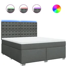 vidaXL Boxspringbett mit Matratze Dunkelgrau 180x200 cm Stoff