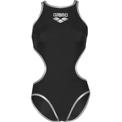 ARENA Damen Sport Badeanzug One Biglogo, BLACK-SILVER_R, 36