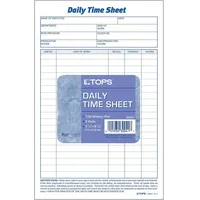 TOPS Knives TOPS Daily Employee Time and Job Sheet,