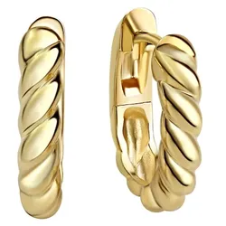 Celesta Klappcreolen 925 Sterling Silber vergoldet 925/- Sterling Silber Creolen   Weiss Damen 