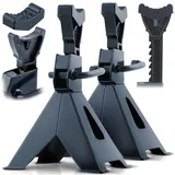 Humberg Unterstellböcke - 2 Stück - Arbeitsbock Auto - Tragkraft bis 3 Tonnen - Verstellbare Höhe 260-400 mm - Edelstahl Schwarz