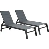 Happy Garden Sonnenliege 200 x 61 x 95 cm Grau