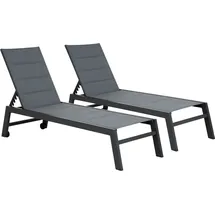 Happy Garden Sonnenliege 200 x 61 x 95 cm Grau
