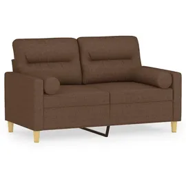 vidaXL 2-Sitzer-Sofa mit Zierkissen Braun 120 cm Stoff