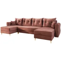 Mirjan24 Wohnlandschaft Zako U, Ecksofa mit Bettkasten und Schlaffunktion, Holzfüße, Wohnzimmer, Sofas - Couches, Wohnlandschaften, Wohnlandschaften in U-Form