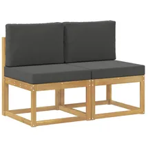 vidaXL 2 Stück Outdoor Mittelsofa Massivholz Akazie Weiß