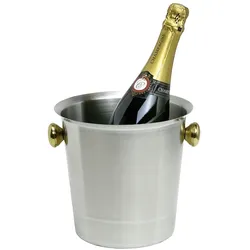 SEKT/CHAMPAGNER - Kübel - Edelstahl mit goldenen Griffen - 5,0 ltr.
