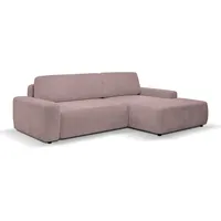 WERK2 Ecksofa »Bully L-Form«, Curvy Trend Ecksofa mit Schlaffunktion in weichem Cord, rosa