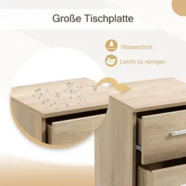 Thanaddo 2er Set Nachttisch Nachttisch Nachtschrank Schrank mit 3 Schubladen