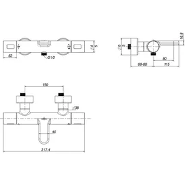 Villeroy & Boch Universal Taps & Fittings Badewannenthermostat, Aufputz, chrom