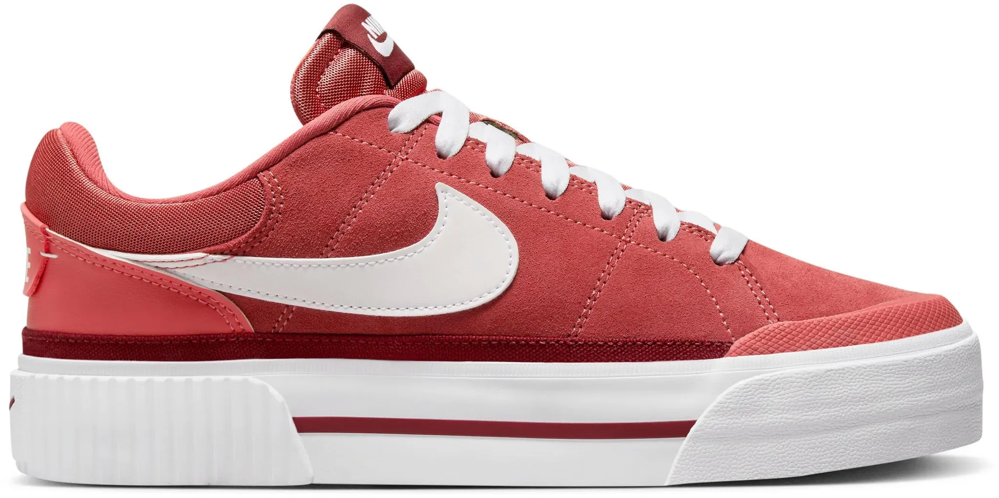 Nike Court Legacy Lift Sneaker Damen in adobe-white-team red-dragon red, Größe 38 - rot