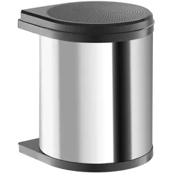 Hailo Einbaumülleimer Mono - Abfalleimer 15 Liter mit Deckel, Metall/Kunststoff