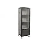 Massivmoebel24 Vitrine Mango 60 x 40 x 180 cm Grau