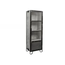 Massivmoebel24 Vitrine Mango 60 x 40 x 180 cm Grau