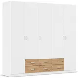 Rauch Drehtürenschrank »Kleiderschrank Schrank Garderobe Wäscheschrank GAMMA in 3 Breiten«, mit 6 Schubladen, in schlichtem Design TOPSELLER MADE IN GERMANY, weiß