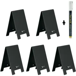 Securit® Mini-Tisch-Sandwich-Schild beschreibbar, inkl. Kreidemarker - 5er-Set