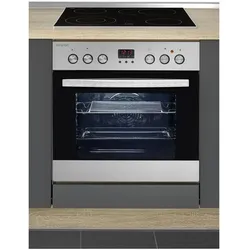 Exquisit Einbau-Herd-Set, 58 l, 4 Kochfelder - silberfarben