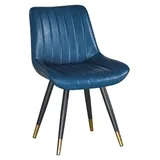 Restaurant Bistro Stuhl Jessie Kunstleder Marineblau Retro Design : Blau
