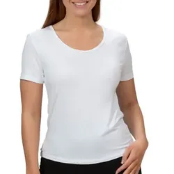 Trofe Bamboo Solids T-shirt Weiß Bambus Medium Damen
