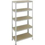 pro-bau-tec Schwerlastregal Holz 180 x 90 x 40 cm silber