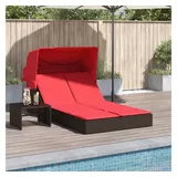 vidaXL Doppelte Sonnenliege 236 x 110 x 0 cm Braun
