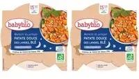 Babybio MARMITE DU POTAGER PATATE DOUCE DES LANDES BLÉ CITRONNELLE dès 15 mois 2x260 g