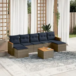 vidaXL Gartensofa-Set 8-tlg. grau