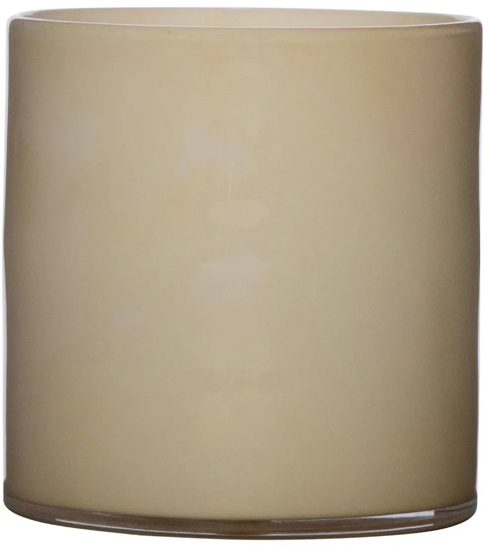 Glas Zylinder D15H15cm beige