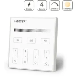 MiBoxer Wandschalter 4 Zonen Einbau Dimmen Schalten 230V Anschluss T1