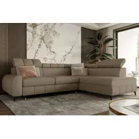 99rooms Lyna Ecksofa Kunstleder SOFT Hellbraun Rechts